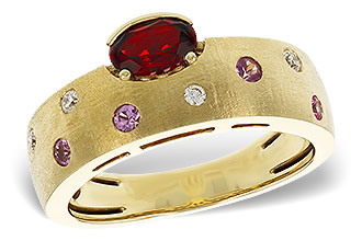 A274-61617: LDS RG .58 MULTI CLR (GAR & PINK SAPP) .66 TGW