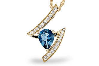 B274-56126: NECK 1.04 LONDON BLUE TOPAZ 1.23 TGW (8x6MM)