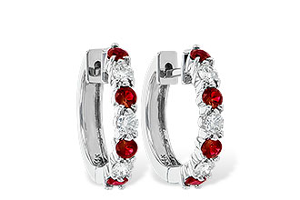 D000-94298: EARRINGS .64 RUBY 1.05 TGW