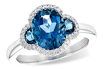 K190-06152: LDS RG 3.04 TW LONDON BLUE TOPAZ 3.20 TGW